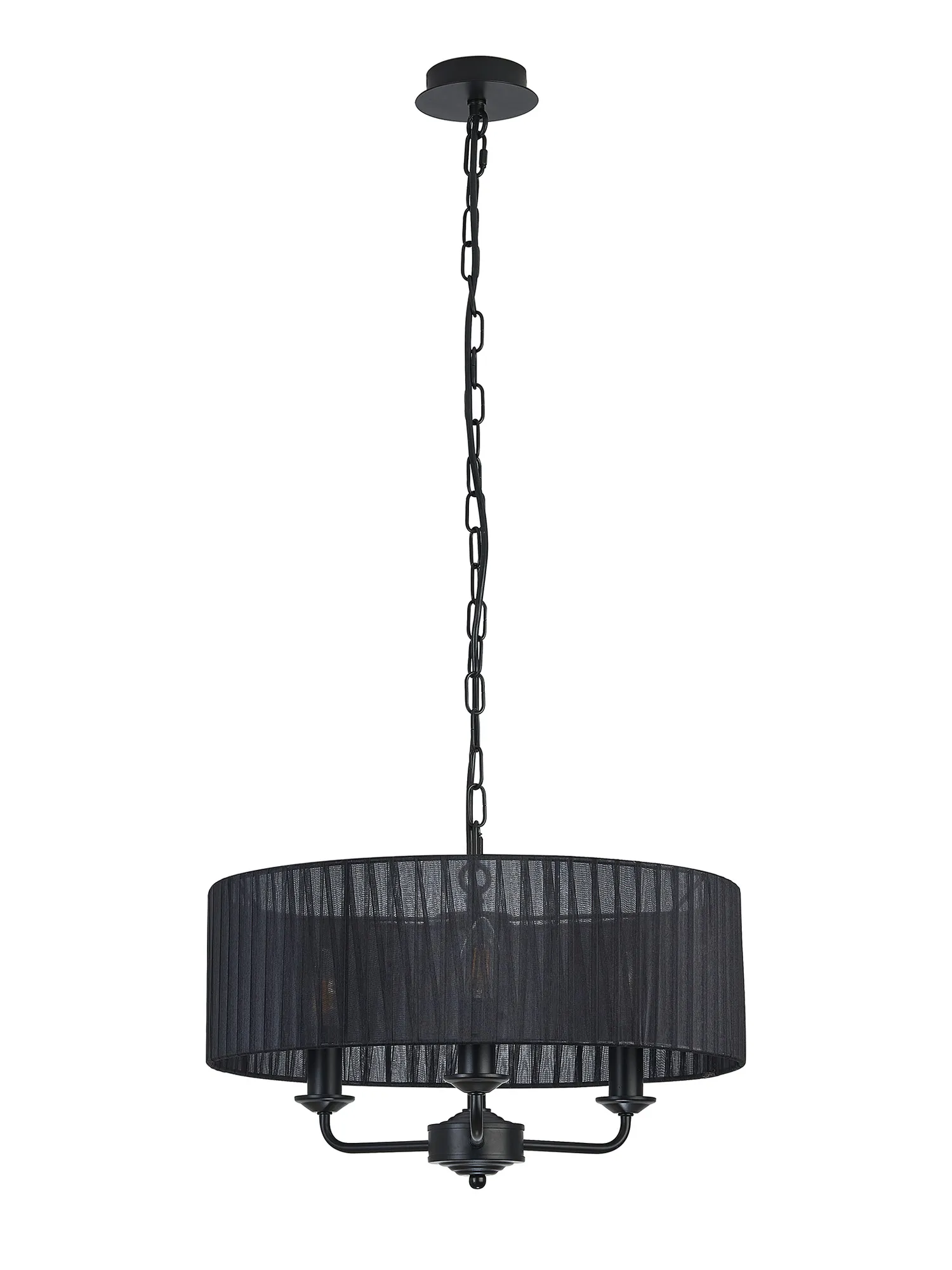 Banyan 45cm 3 Light Pendant Matt Black, Black DK1027  Deco Banyan MB BL